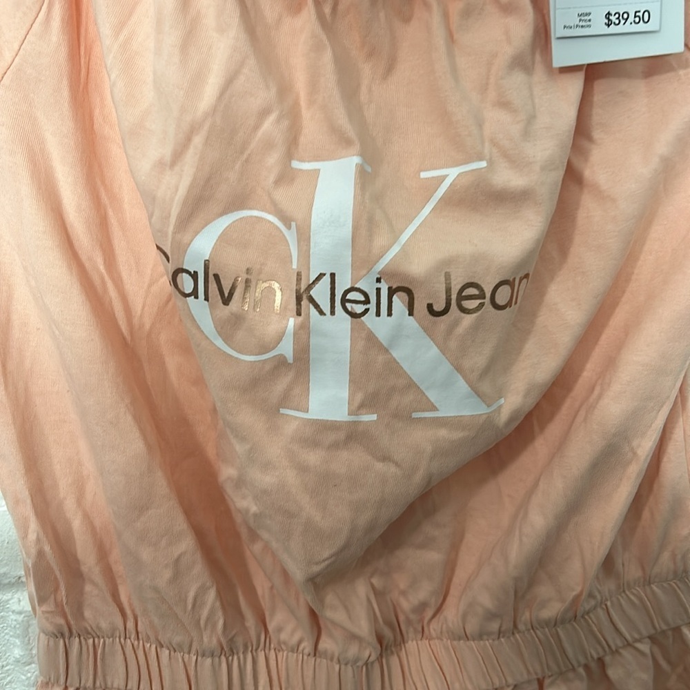NWT Calvin Klein Jeans Peach Romper Women’s Large 12/14 Summer Shorts Jumpsuit - Picture 2 of 7